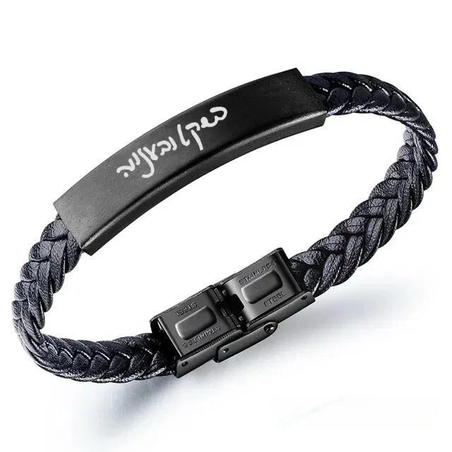 צמיד שחור מט - עור איטלקי