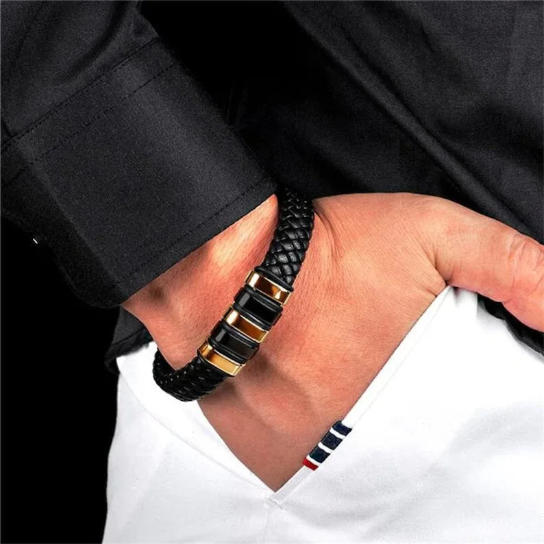 צמיד דגם מעיין - עור איטלקי