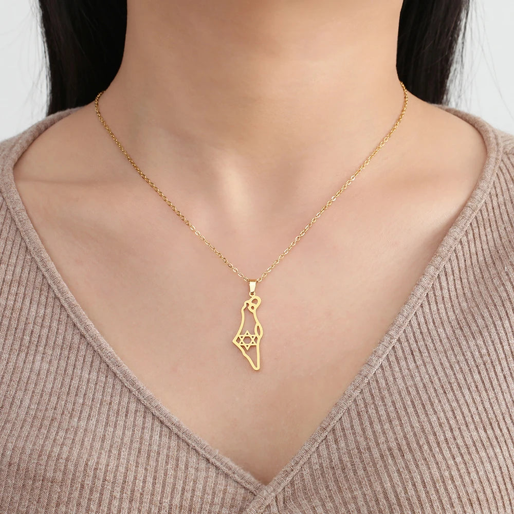 שרשרת ארץ ישראל - זהב 18K