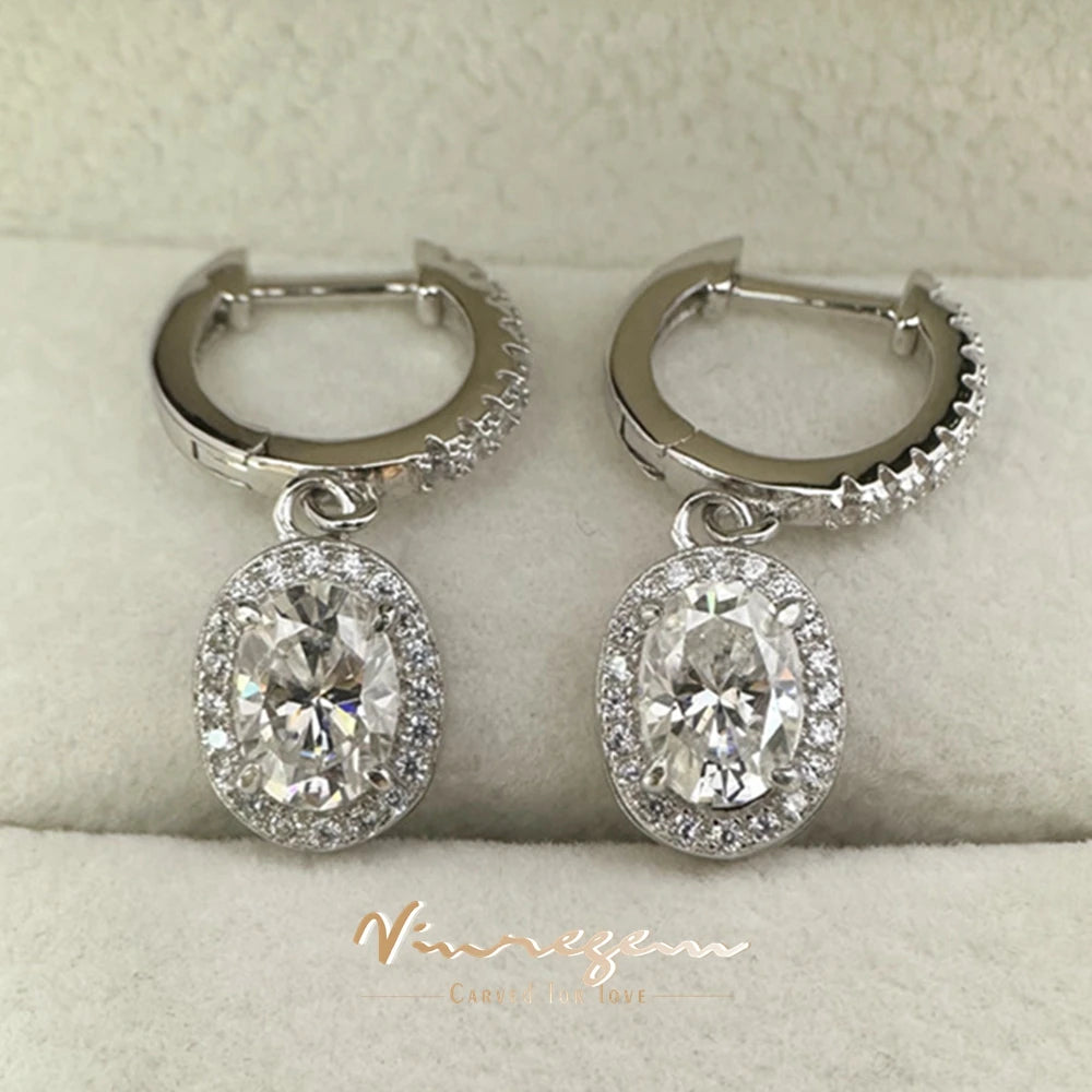 עגילי אובל תלויים | 1 קראט