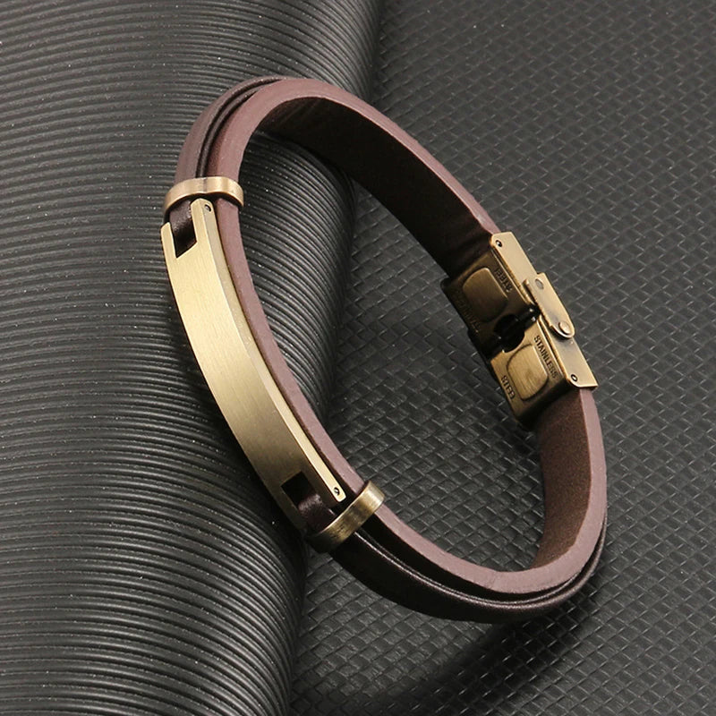 צמיד חריטה אלגנט - עור איטלקי