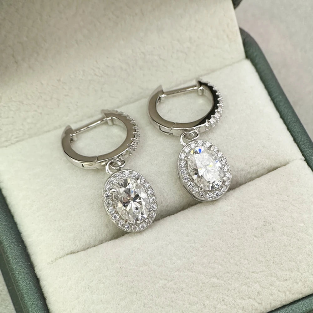 עגילי אובל תלויים | 1 קראט