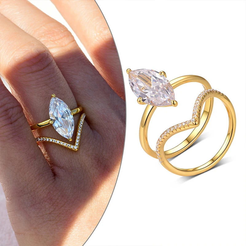 סט טבעות מרקיז | 3 קראט