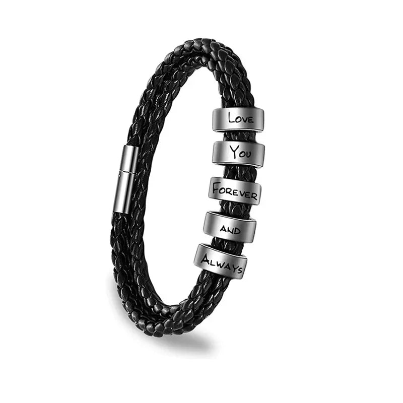 צמיד רצועות לגבר - חצי עור