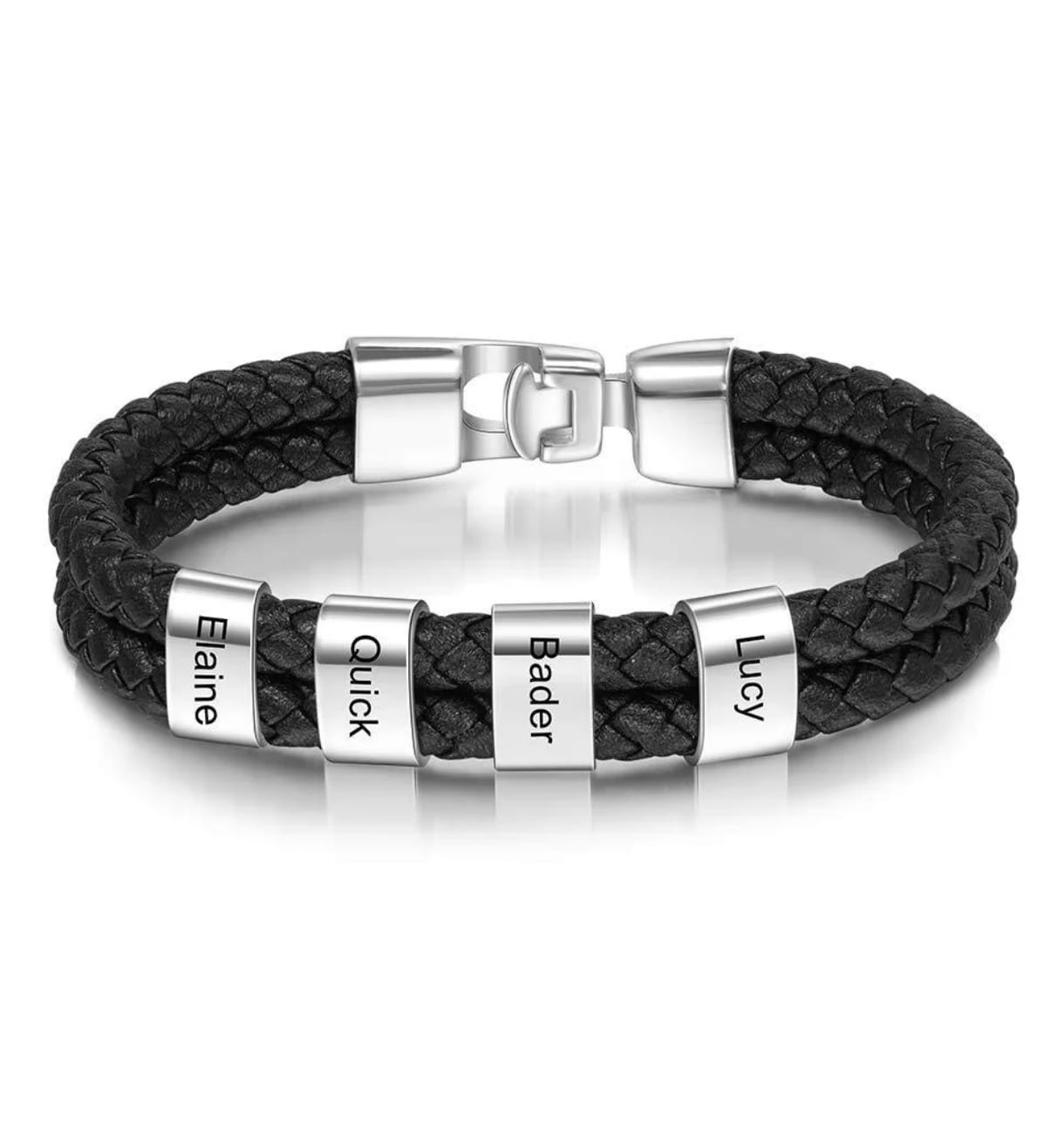 צמיד רצועות כסוף - עור איטלקי