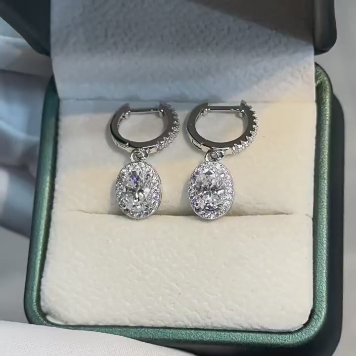 עגילי אובל תלויים | 1 קראט