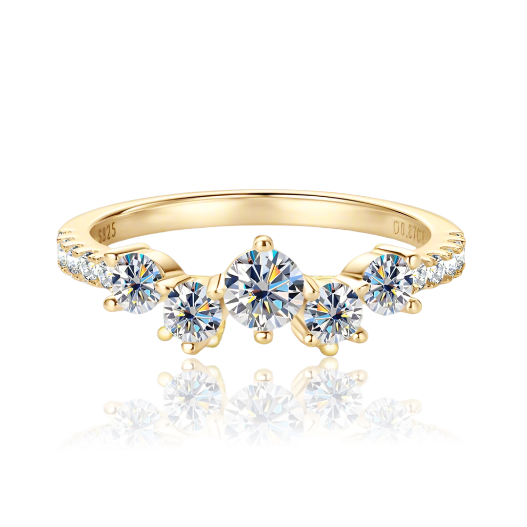 טבעת דגם מעיין משובץ | 2 קראט