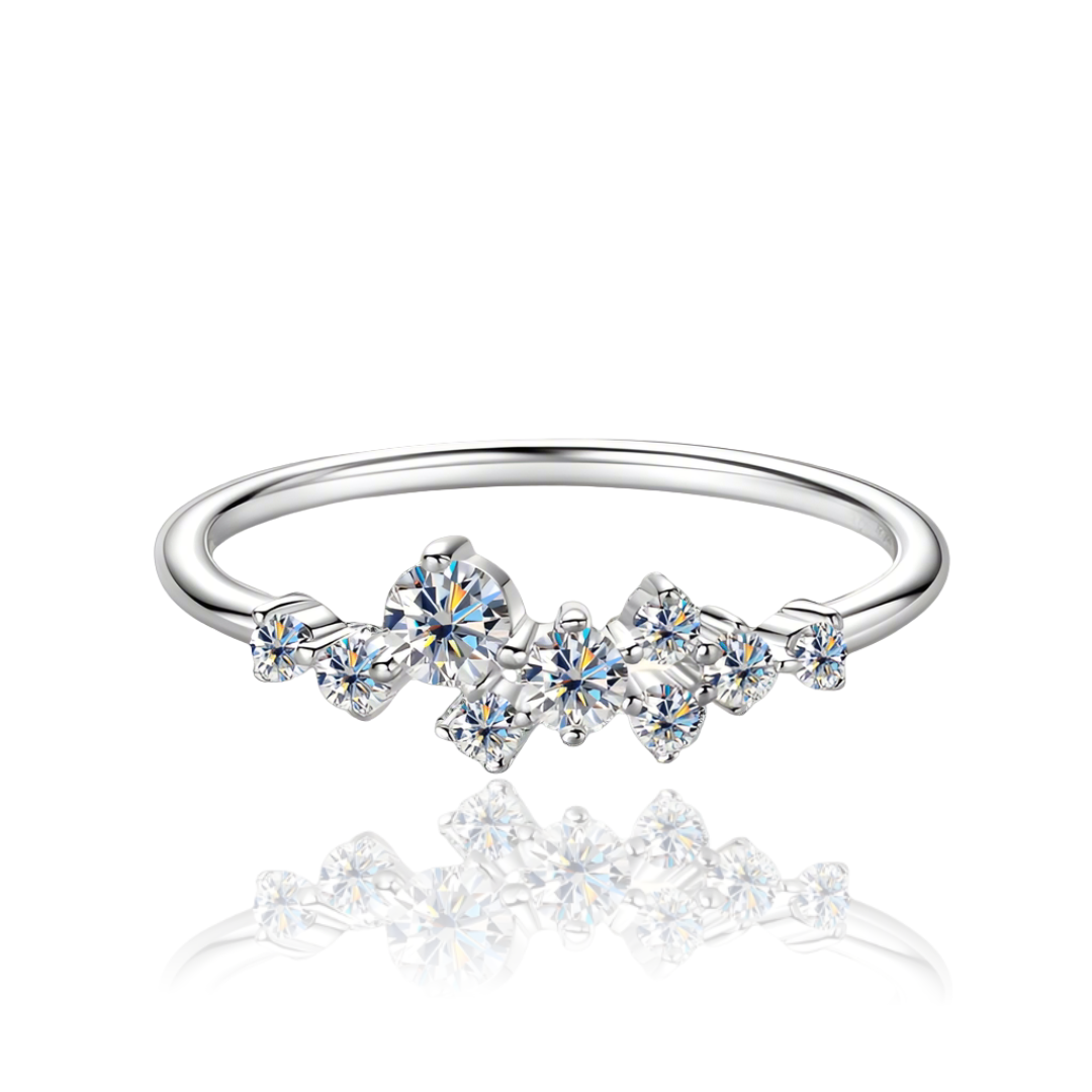 טבעת דגם מעיין כסוף | 2 קראט