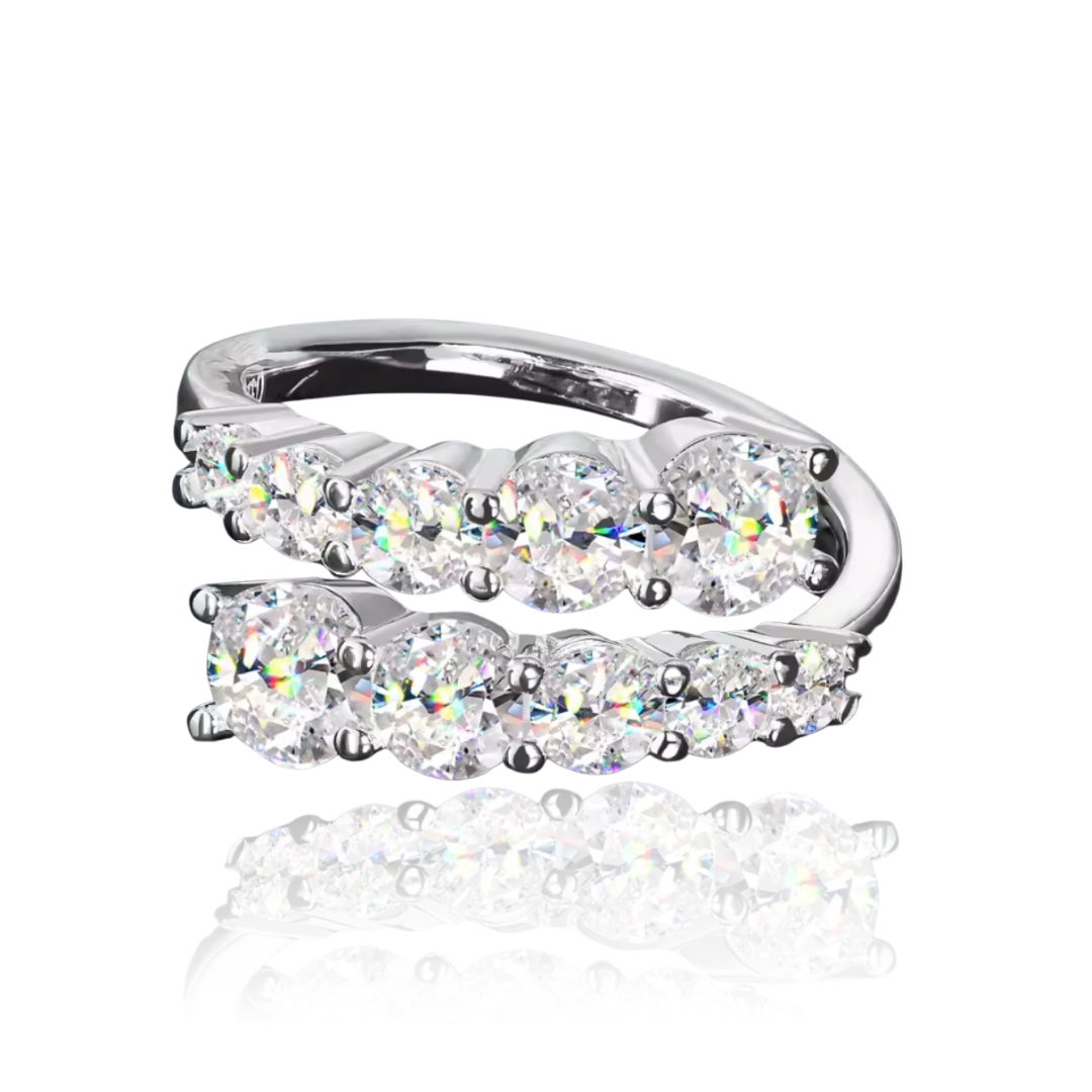 טבעת ספירלה כסוף | 2 קראט