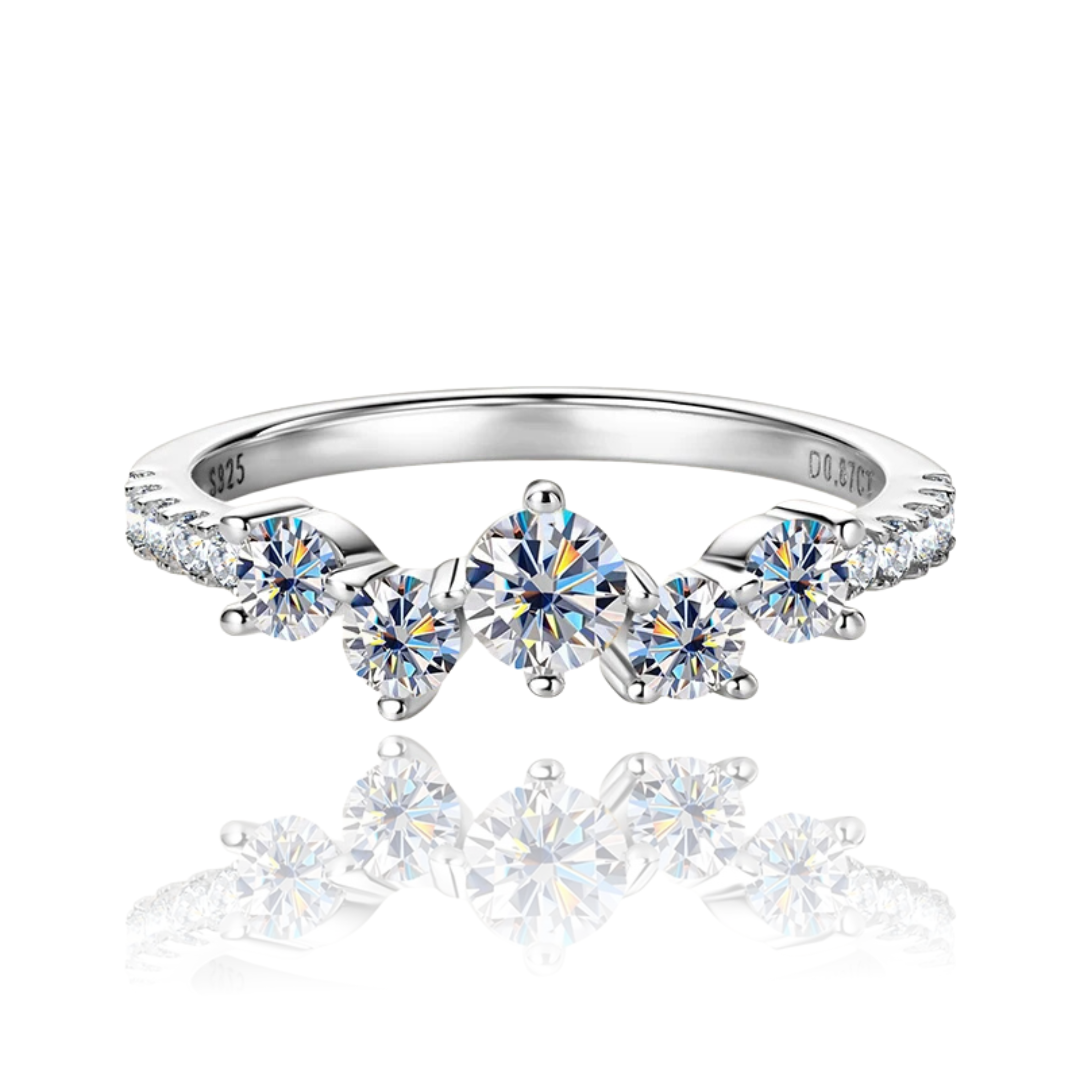 טבעת דגם מעיין משובץ | 2 קראט