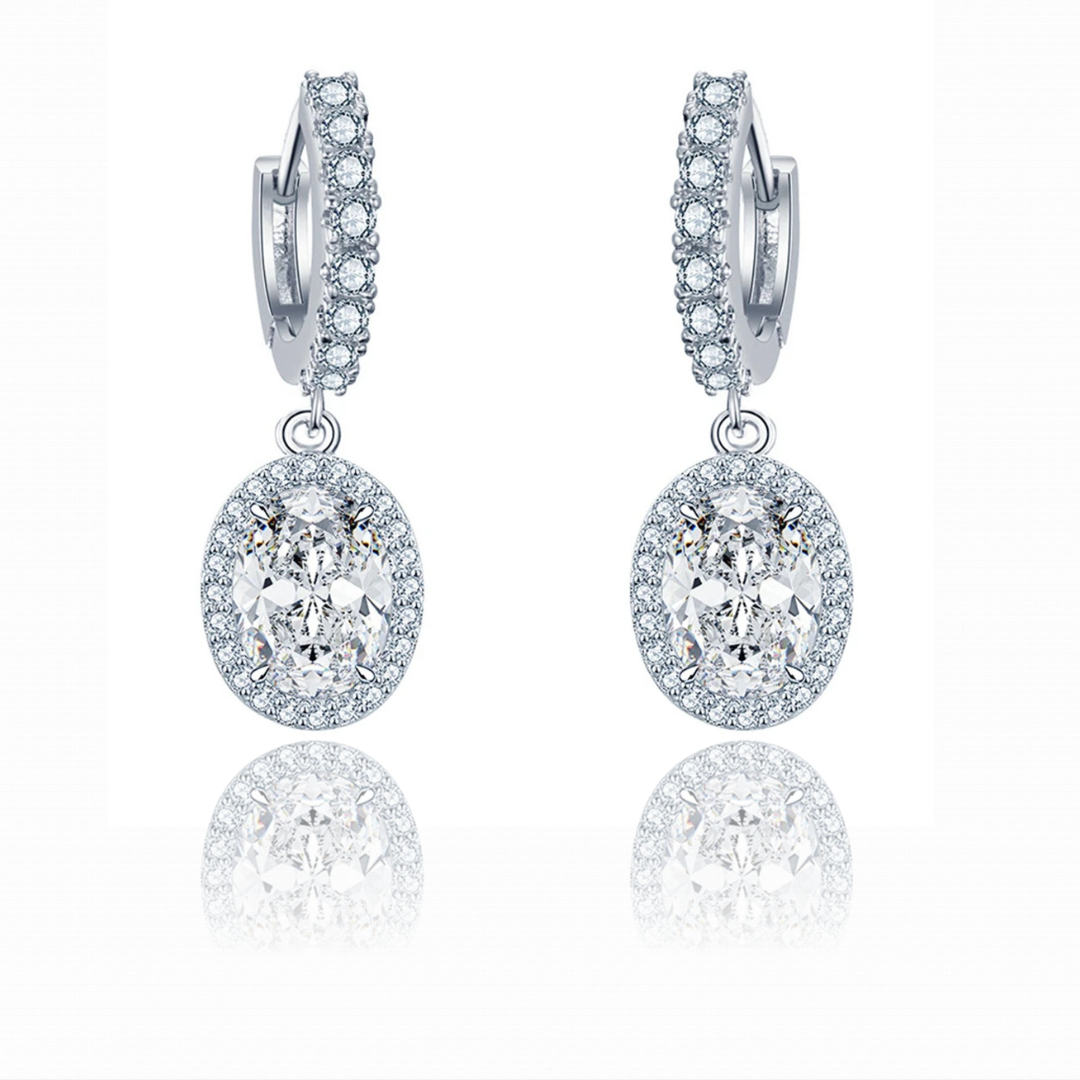 עגילי אובל תלויים | 1 קראט