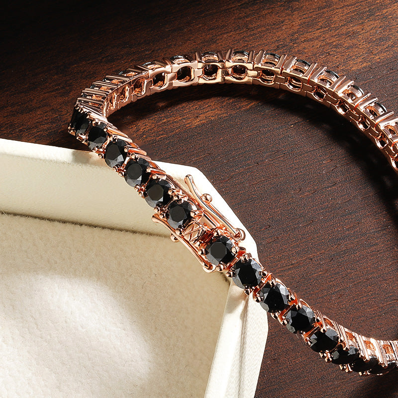 צמיד טניס זהב אדום טהור | יהלומי מעבדה